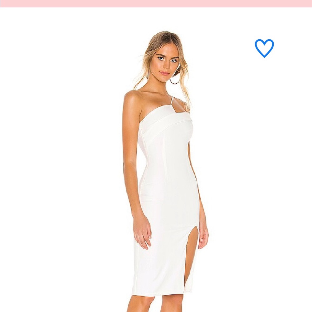 Superdown Asymmetrical One-Shoulder Sheath Dress White